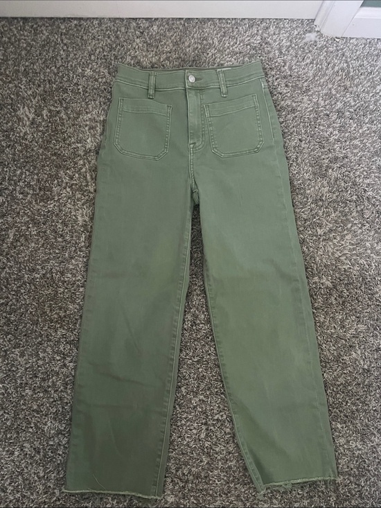 eunina Denim - eunina Olive Green High-Rise Wide Leg Jeans
